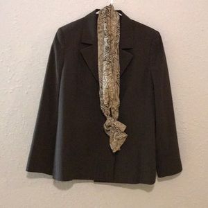 Le Suit brown blazer with scarf